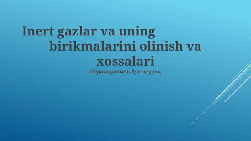 Nol valentli birikmalar va inert gazlar 1