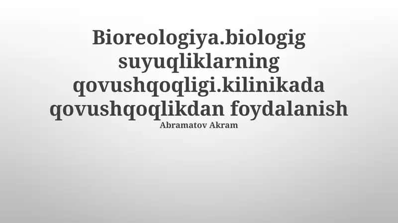 Bioreologiya 1