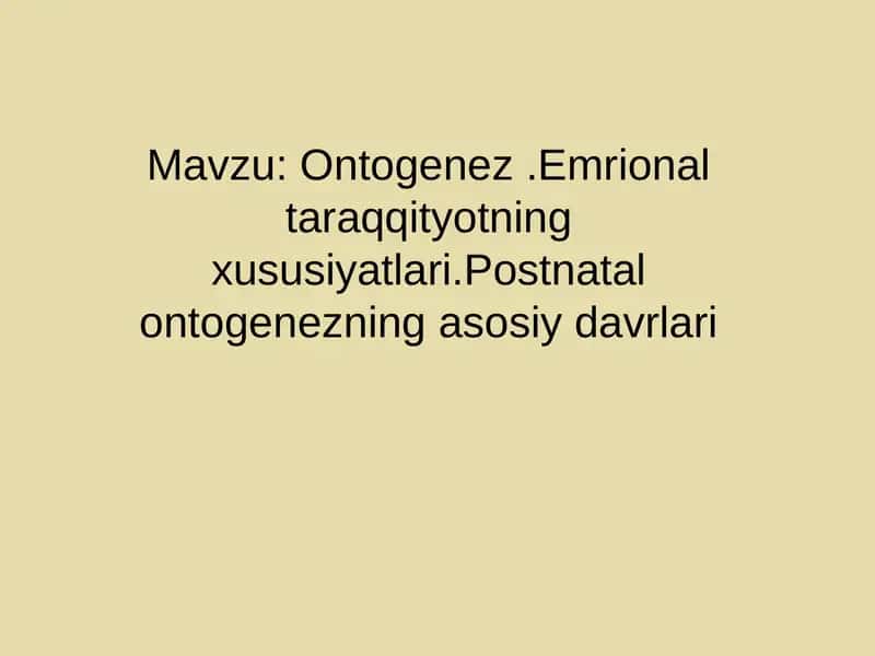 Ontogenez 1