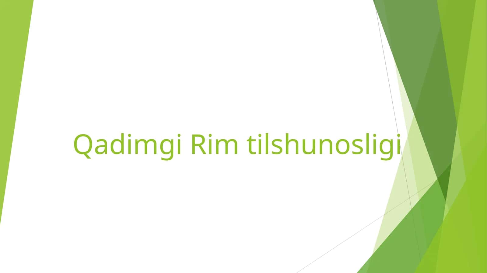 Qadimgi Rim tilshunosligi 1