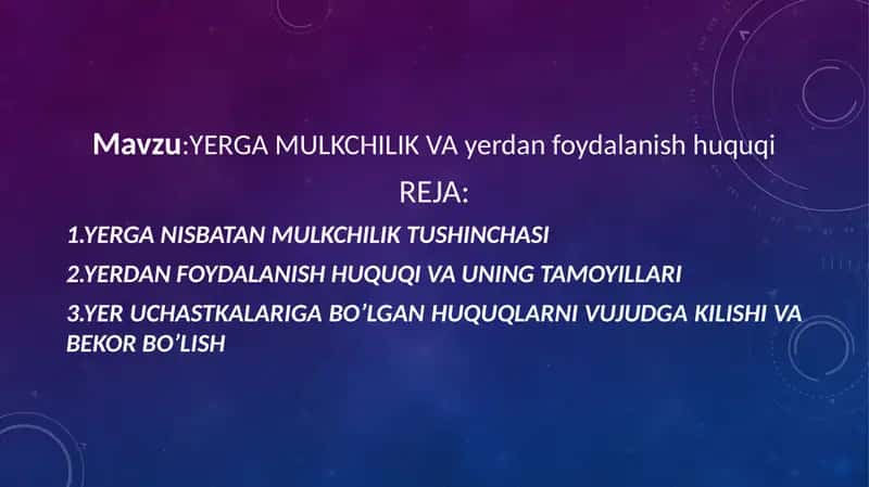 YERGAMULKCHILIK VAyerdanfoydalanishhuquqi 1