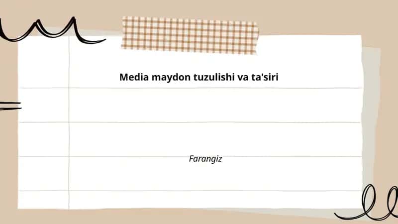 Media maydon tuzulishi va ta'siri 1