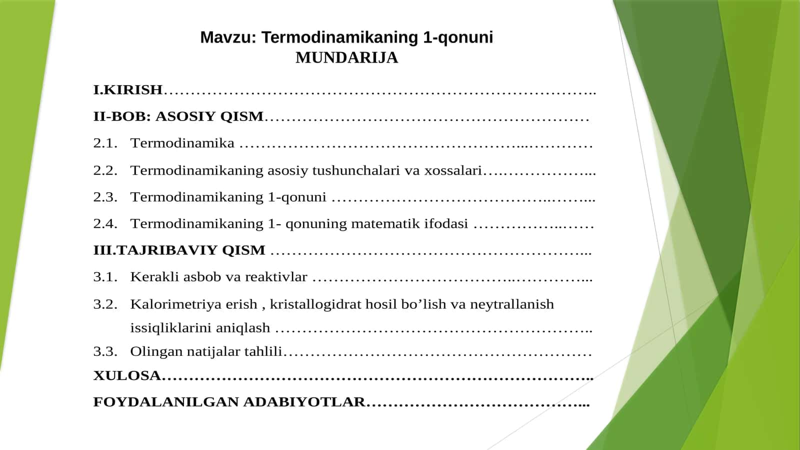 Termodinamikaning 1-qonuni 1