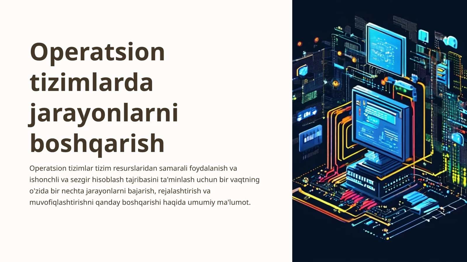 Operatsion tizimlarda jarayonlarni boshqarish 1