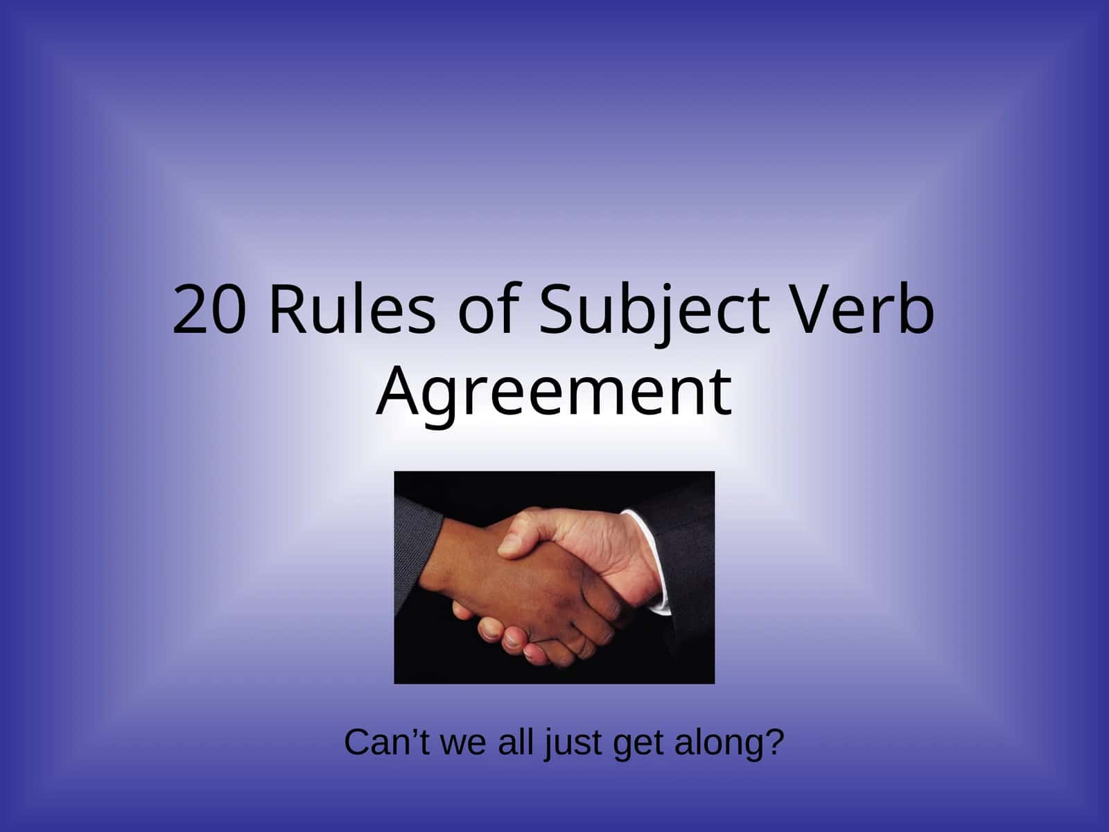 20 Rules of Subject Verb Agreement 1