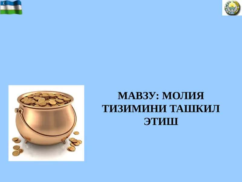 Молия тизимини ташкил этиш 1