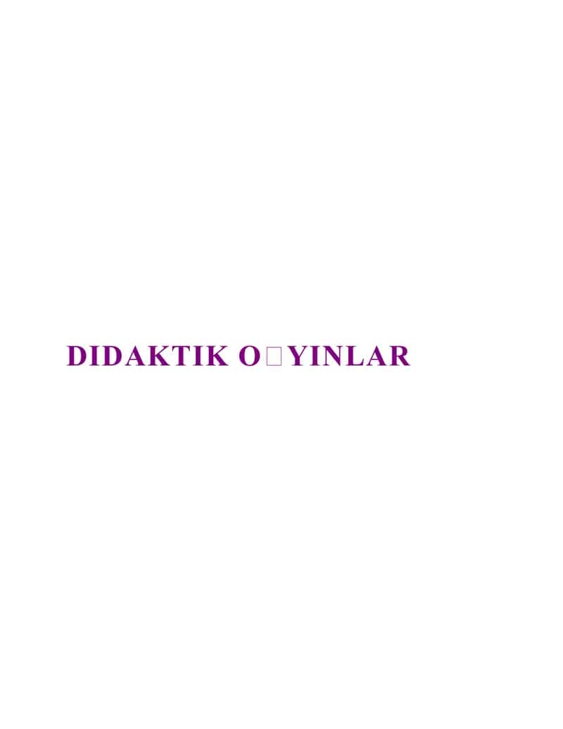 Didaktik O'yinlar 1