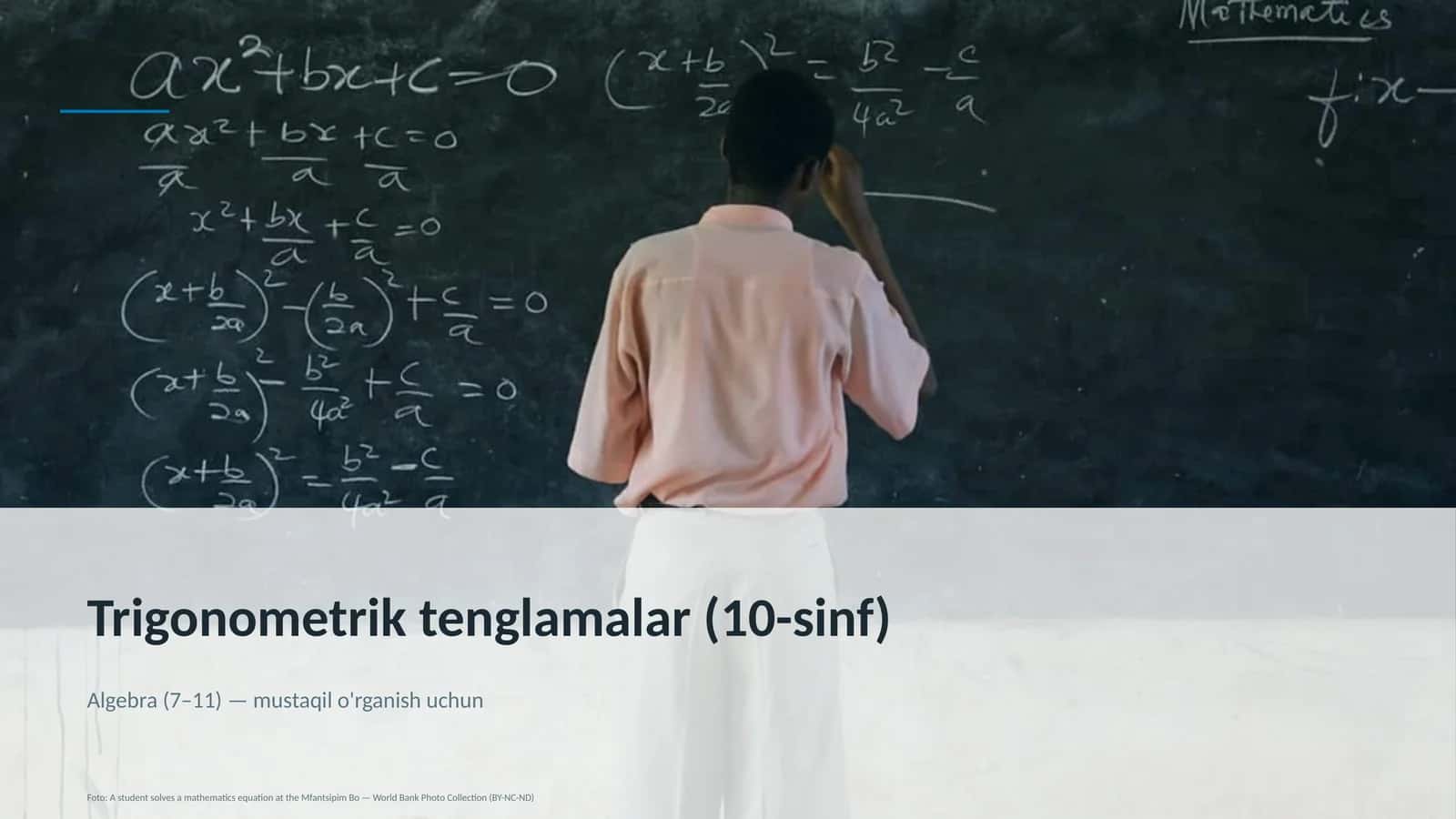 Trigonometrik tenglamalar (10-sinf) 1
