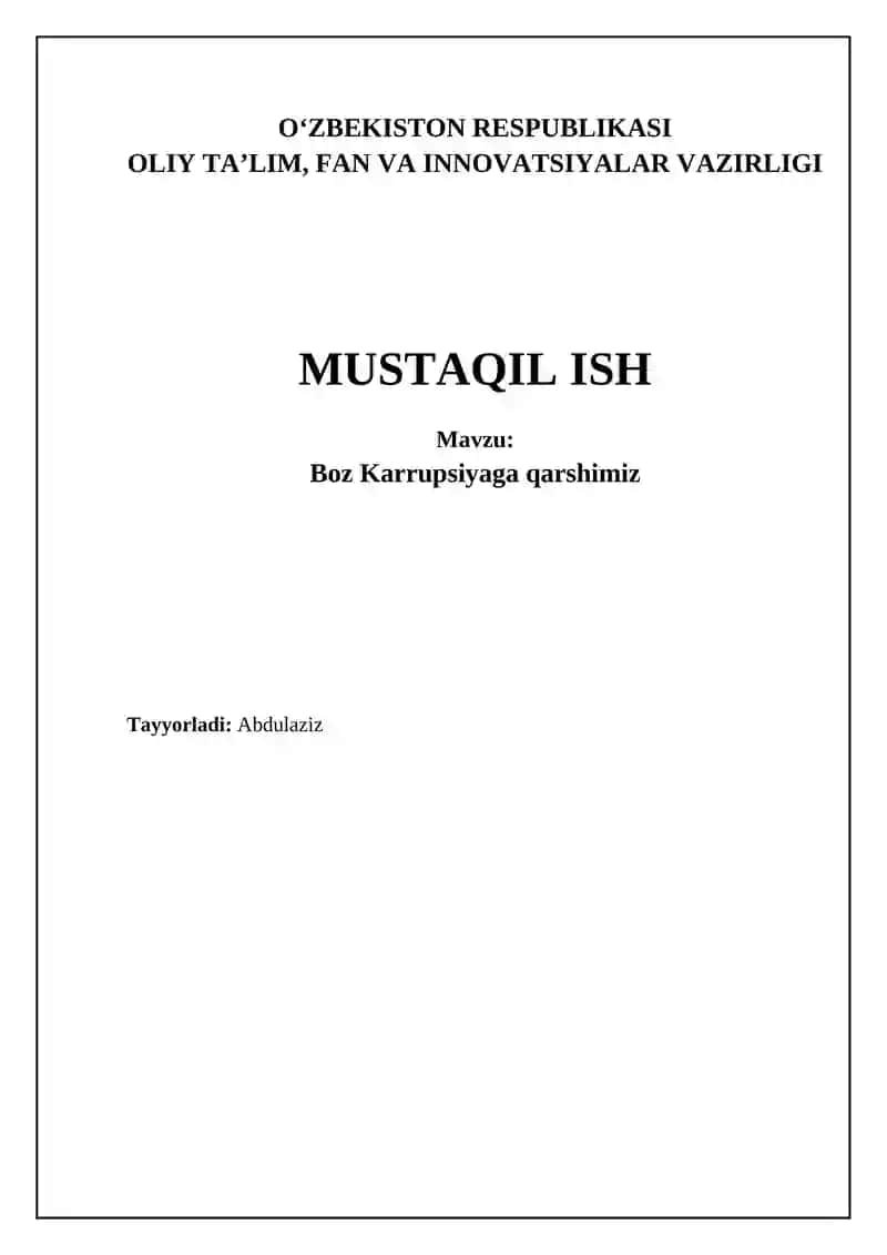 Boz Karrupsiyaga qarshimiz
