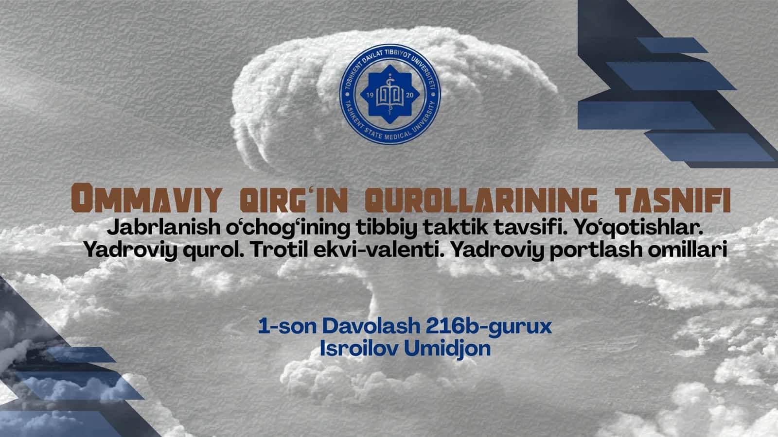 Ommaviy qirg‘in qurollari tushunchasi va tasnifi 1