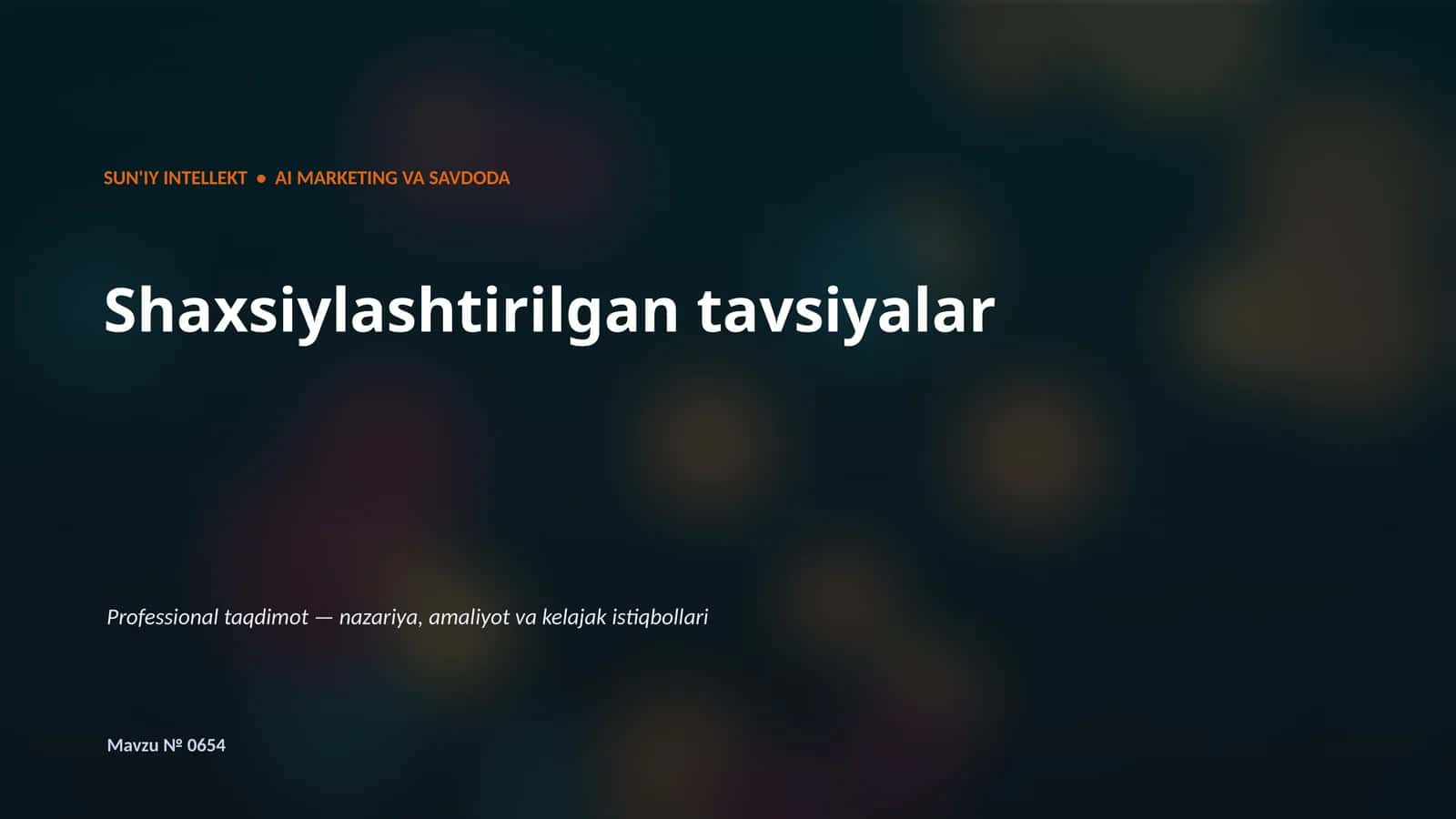 SUN'IY INTELLEKT • AI MARKETING VA SAVDODA 1