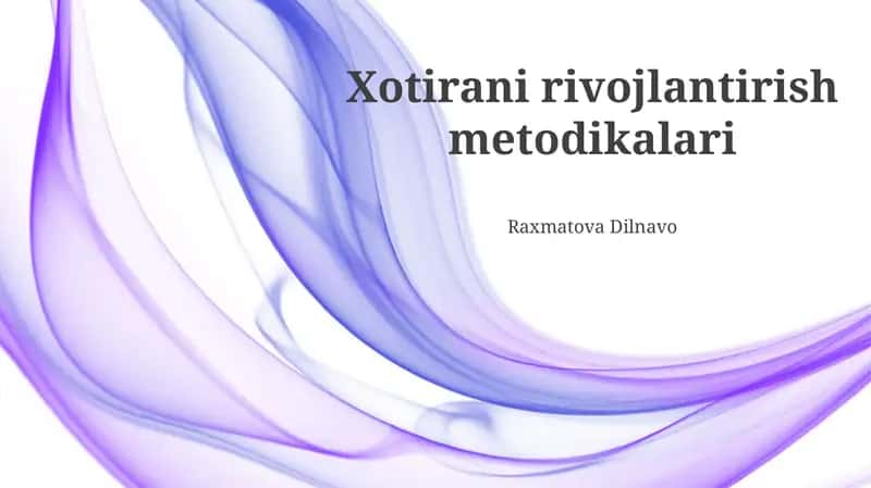 Sog'lom turmush tarzini rivojlantirish 1