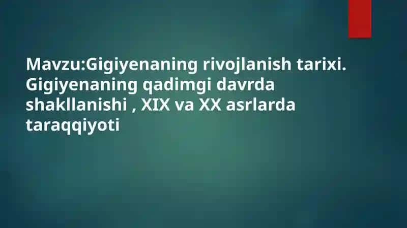 Gigiyena tarixi