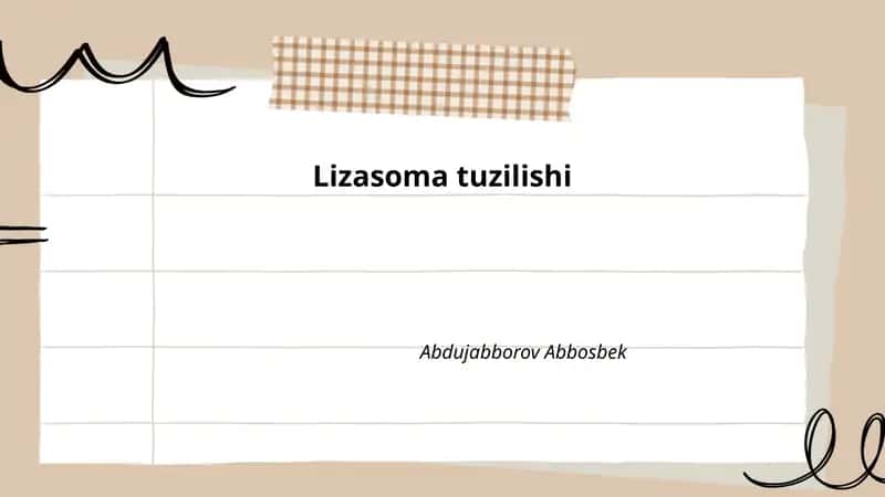 Lizasoma tuzilishi 1