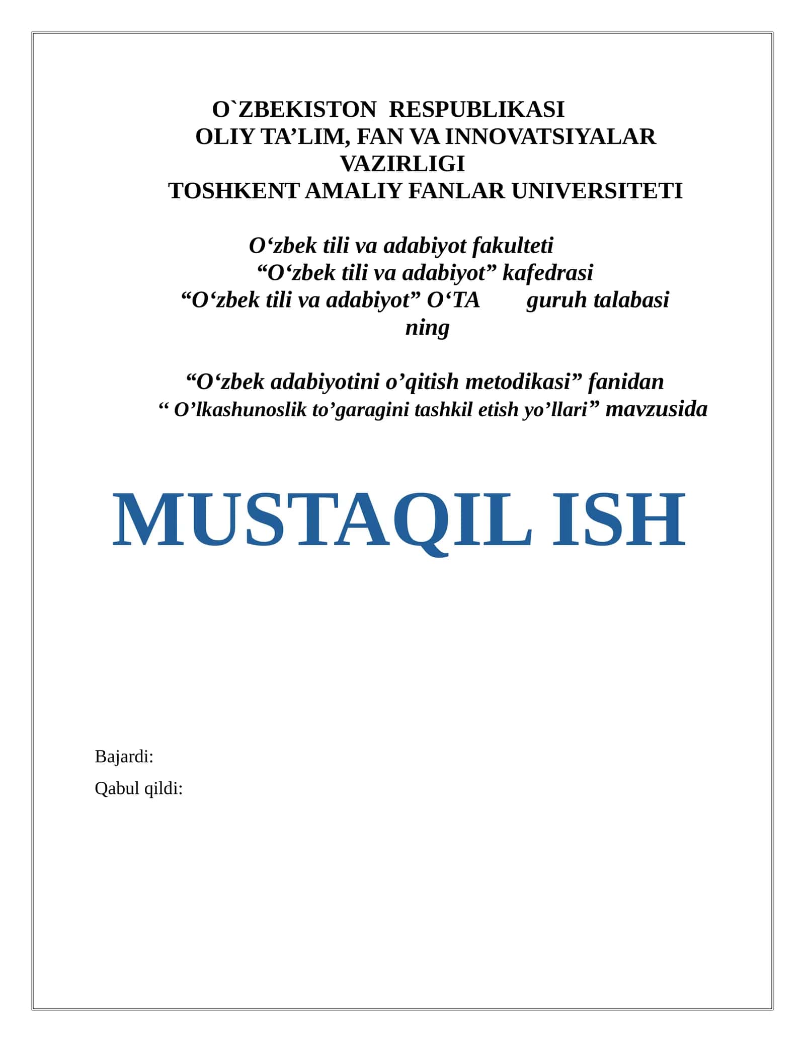 "O'lkashunoslik to'garagini tashkil etish yo'llari" 1