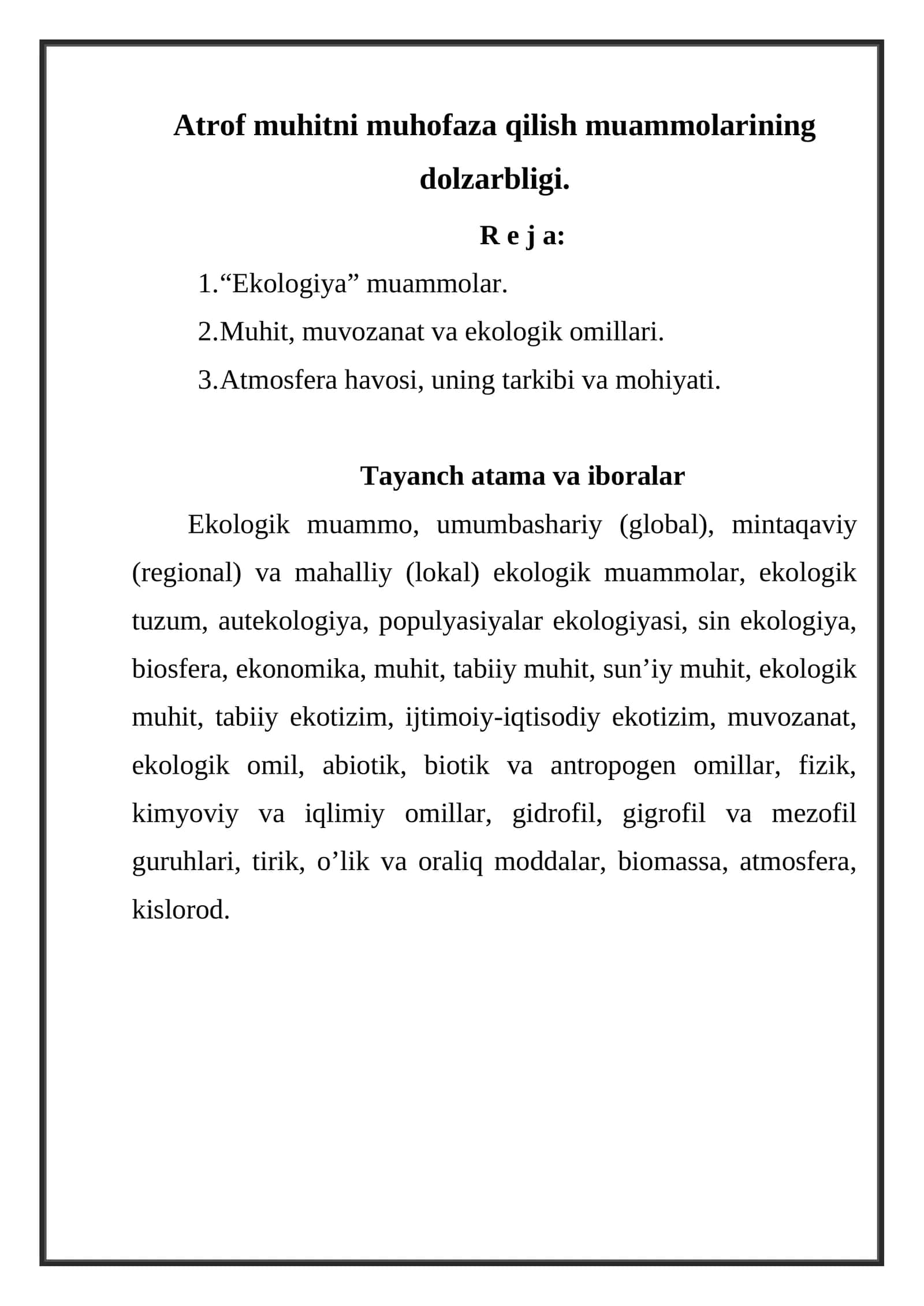 Ekologiya muammolari 1