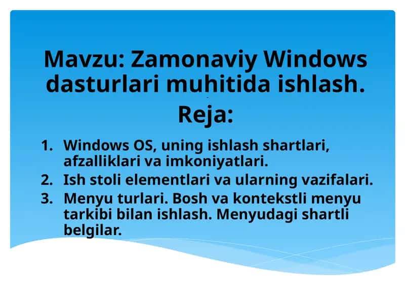 Zamonaviy Windows dasturlari 1