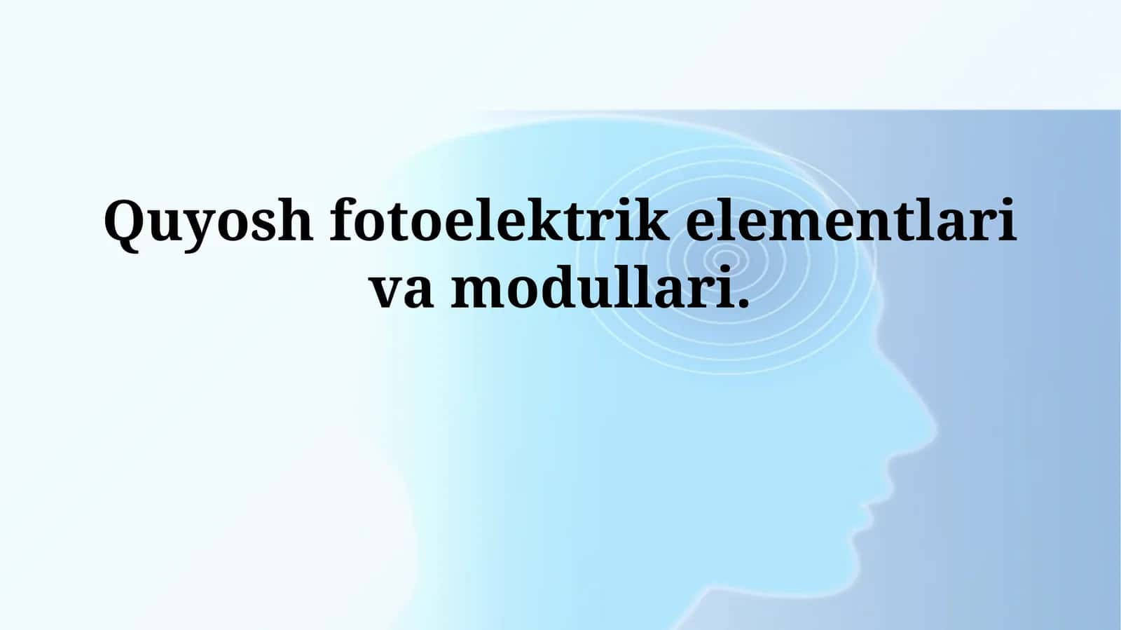 Quyosh fotoelektrik elementlari va modullari 1