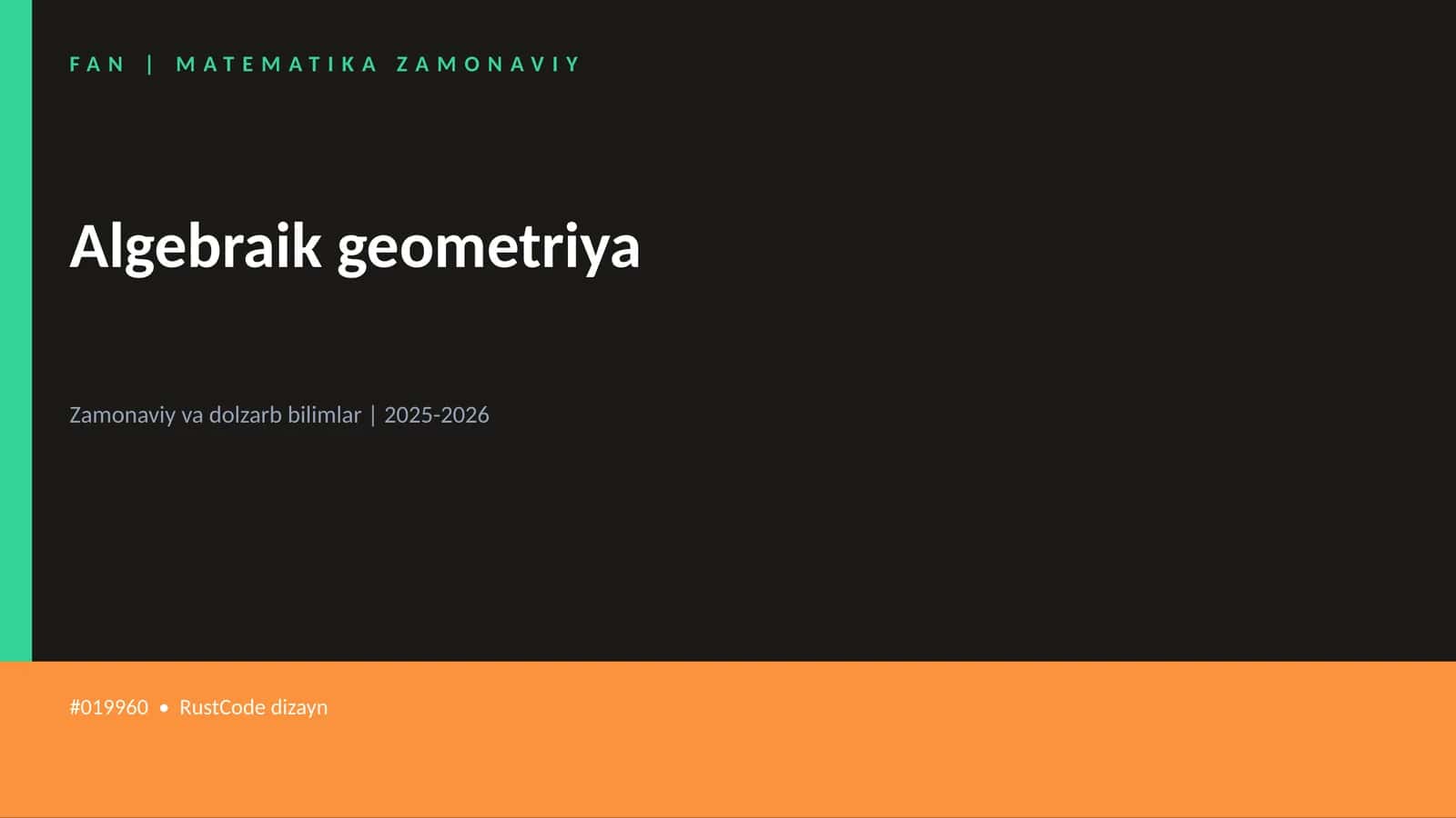 FAN | MATEMATIKA ZAMONAVIY 1