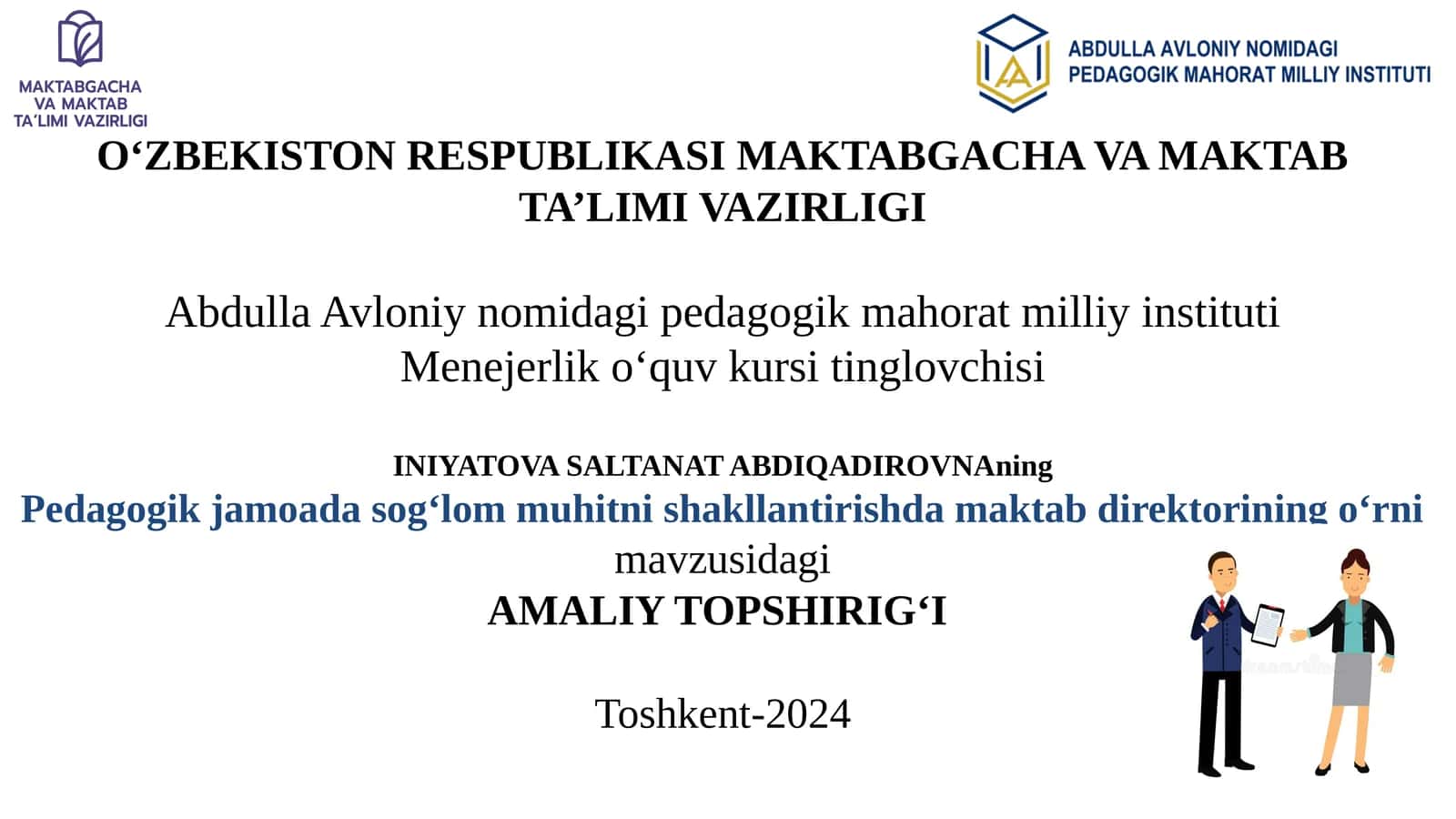 Pedagogik jamoadasog‘lom muhitnishakllantirishda maktab direktorining o‘rni 1