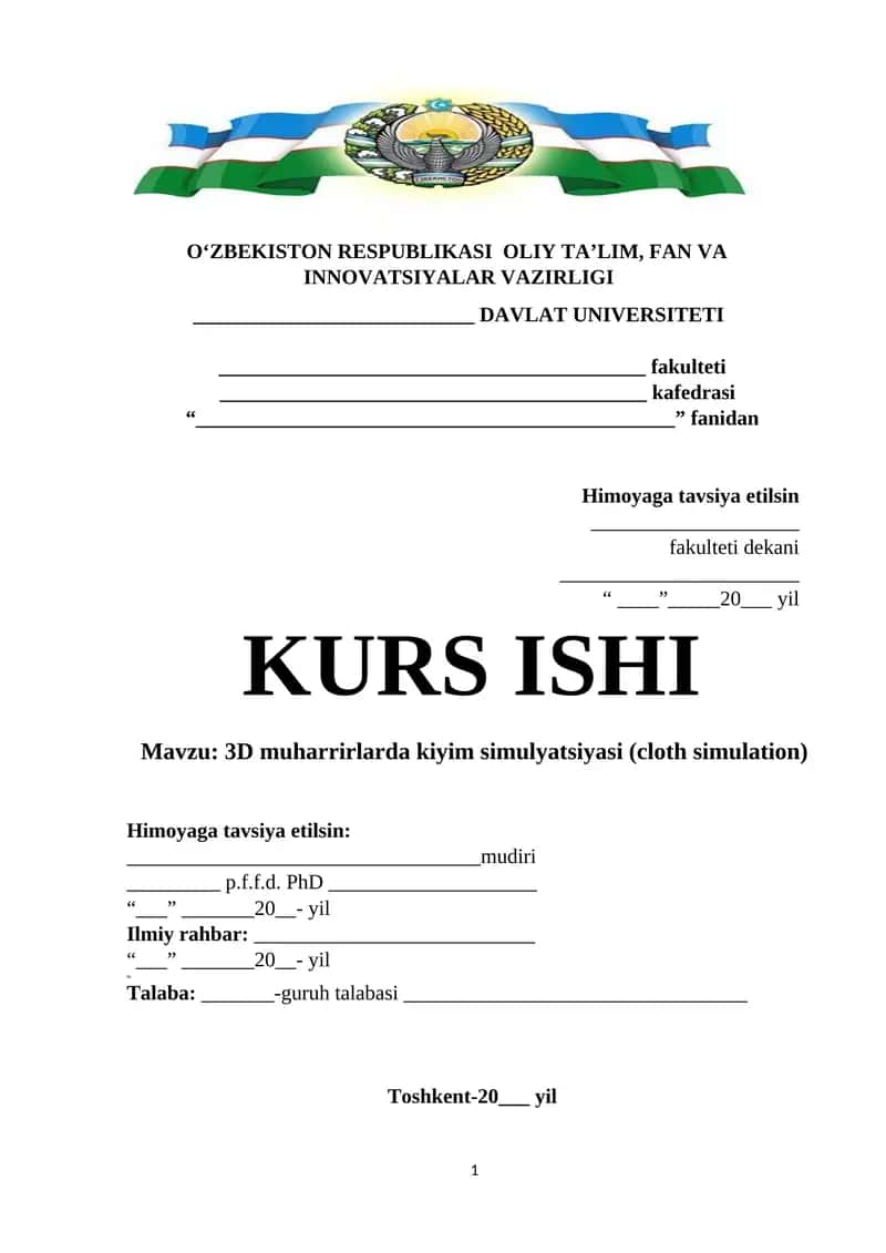 3D muharrirlarda kiyim simulyatsiyasi (cloth simulation) 1