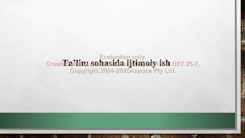 Ta'lim sohasida ijtimoiy ish 1