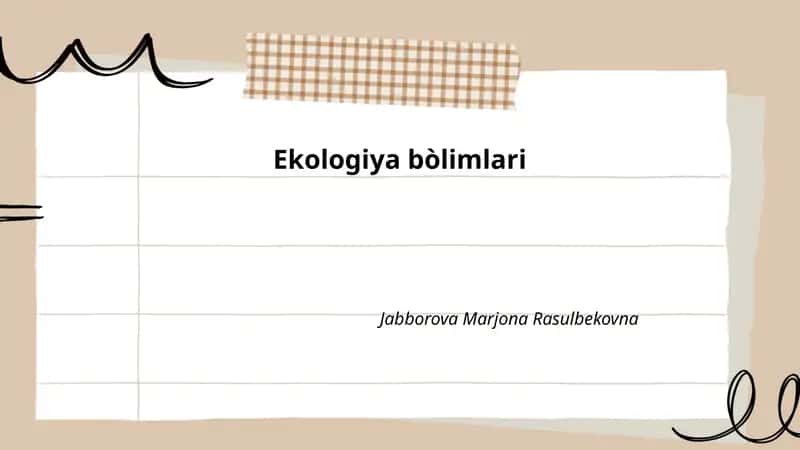Ekologiya bòlimlari 1