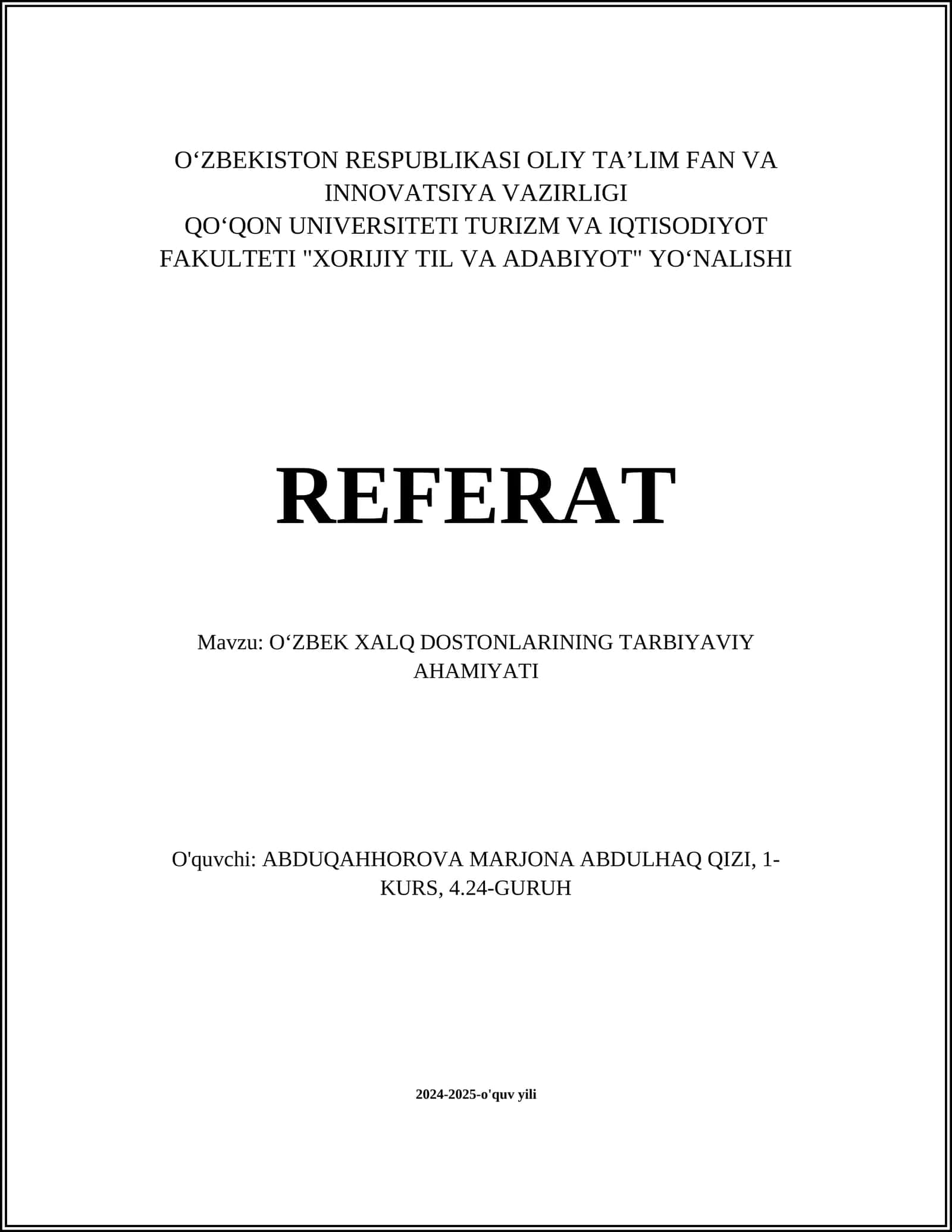 Oʻzbek Xalq Dostonlarining Tarbiyaviy Ahmiyati 1