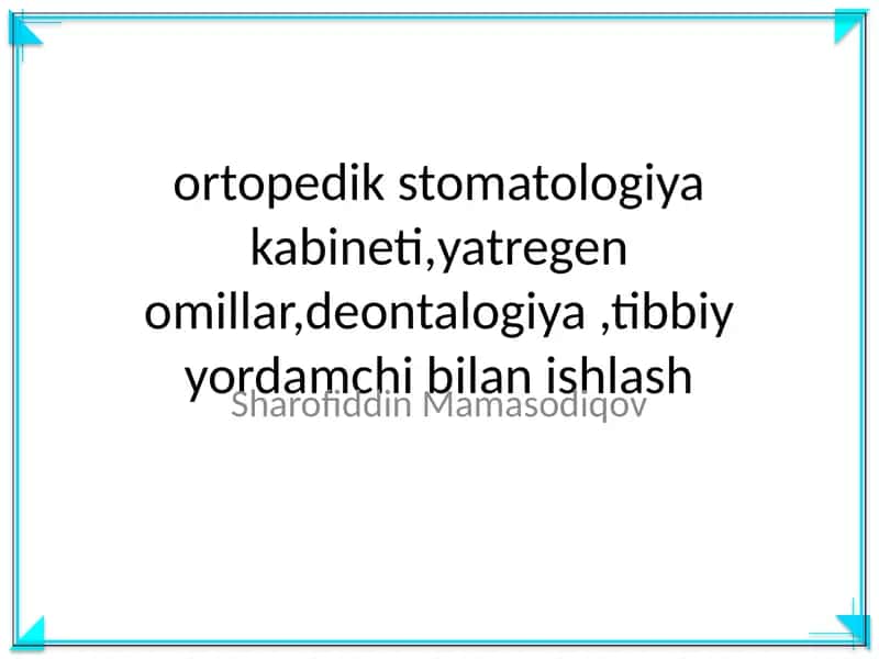 ortopedik stomatologiya kabineti 1