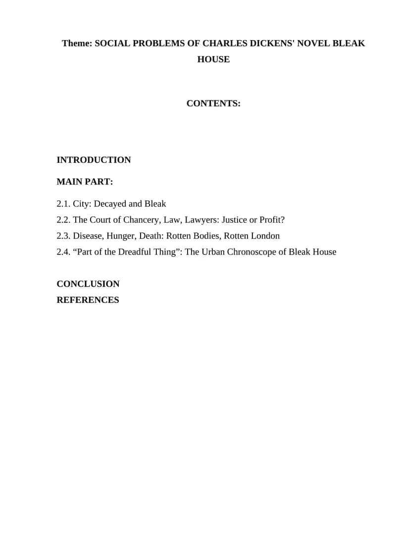 SOCIAL PROBLEMS OF CHARLES DICKENS' NOVEL BLEAK HOUSE 1
