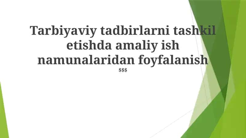 Amaliy Ishlar Rejasi 1