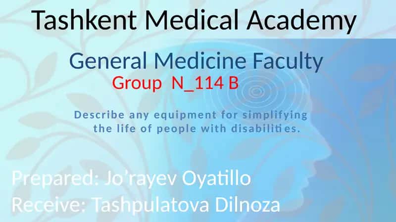 Assistive technology for people with disabilities 1