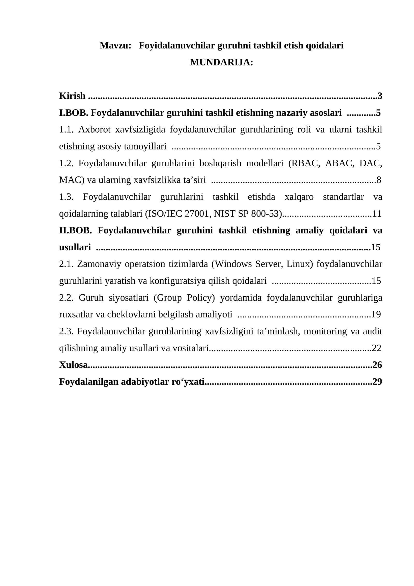 Foyidalanuvchilar guruhni tashkil etish qoidalari 1