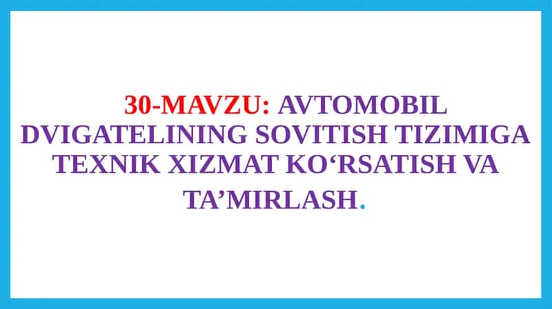 AVTOMOBIL DVIGATELINING SOVITISH TIZIMI 1