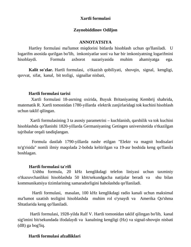 Xartli formulasi 1