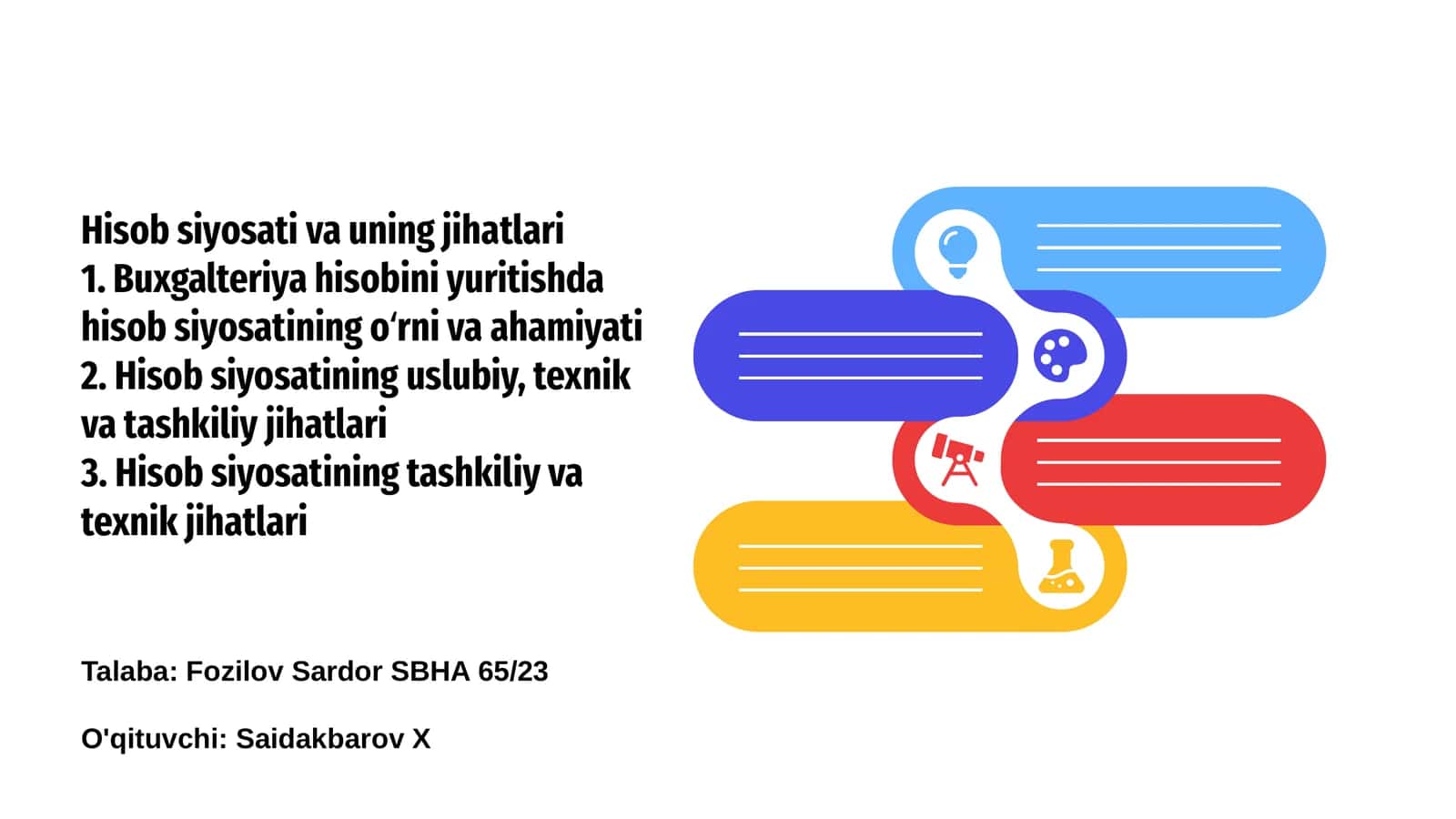 Hisob siyosati va uning jihatlari 1