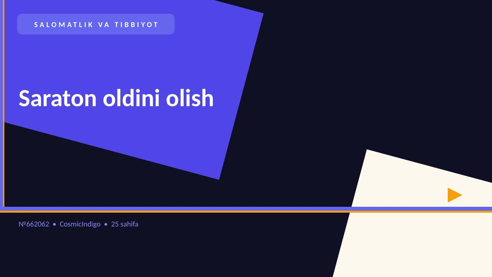 Saraton oldini olish 1