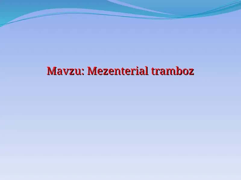 Mezenterialtramboz 1