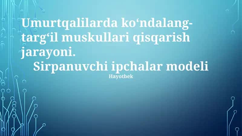 Sirpanuvchi ipchalar modeli 1