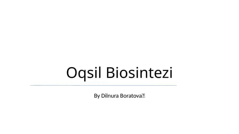 Oqsil Biosintezi 1