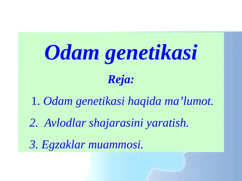 Odam genetikasi 1