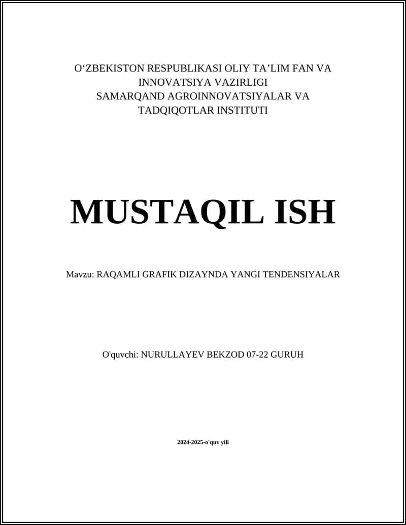 RAQAMLI GRAFIK DIZAYNDA YANGI TENDENSIYALAR 1