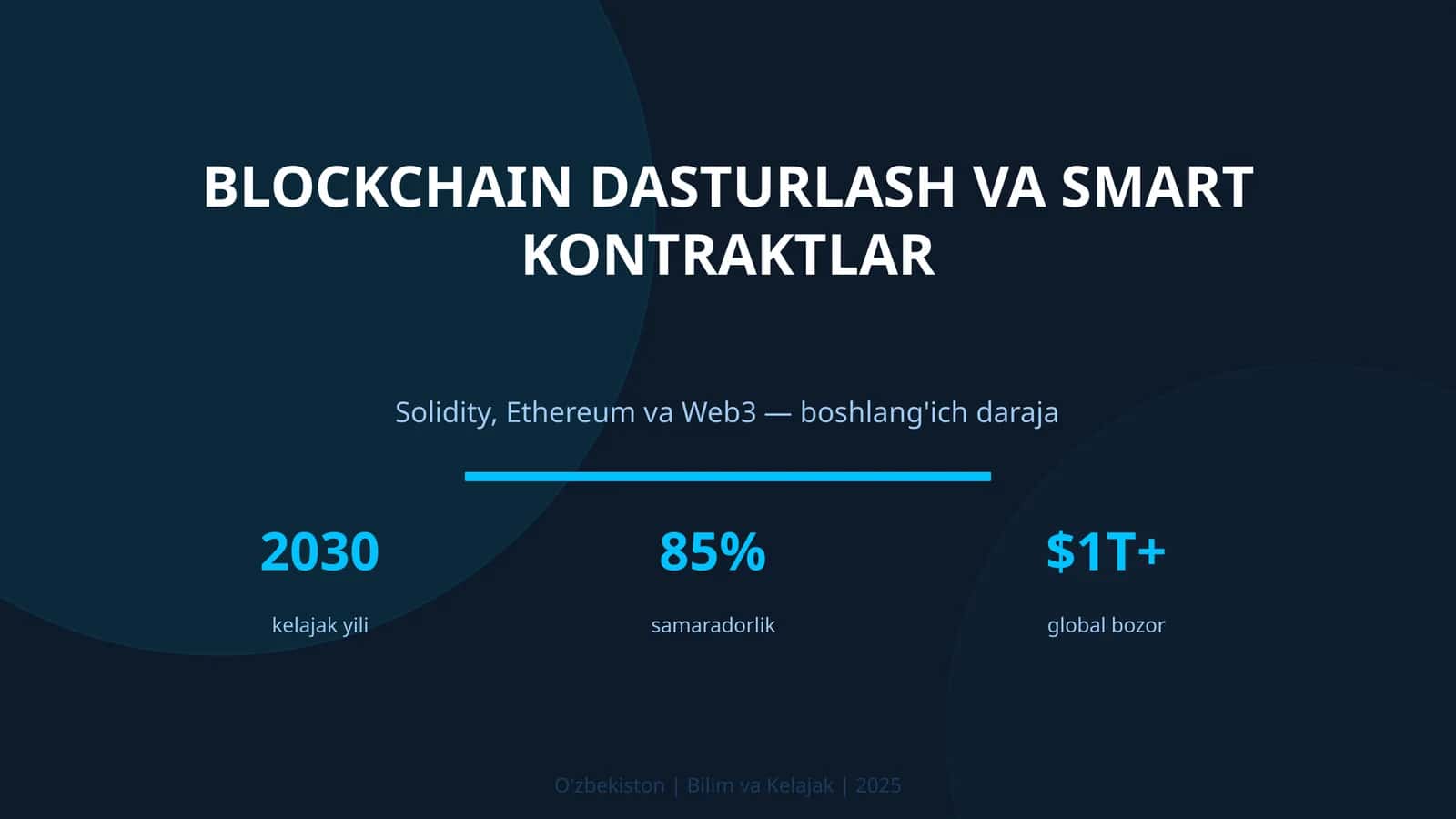 Blockchain Dasturlash va Smart Kontraktlar 1