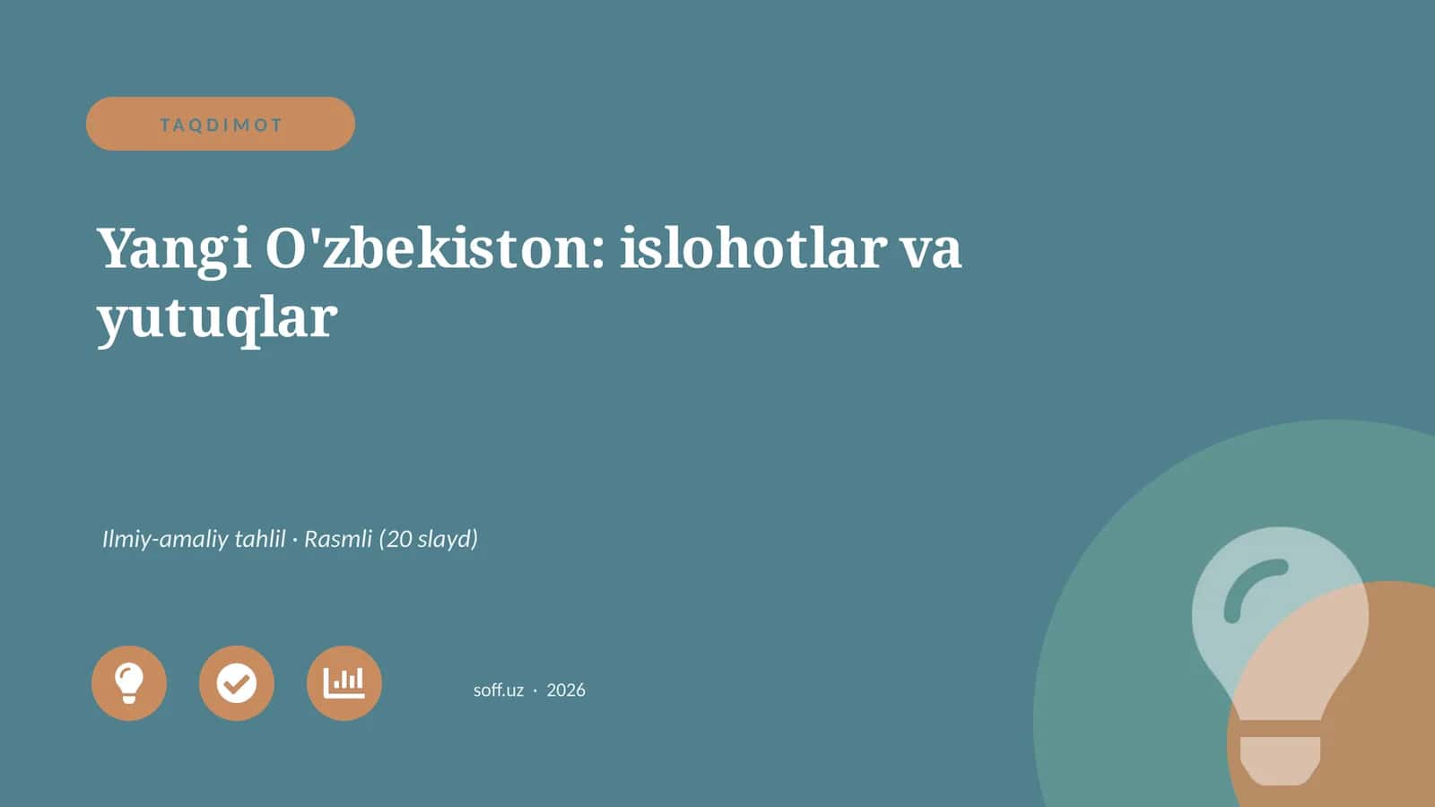 Yangi O'zbekiston: islohotlar va yutuqlar 1