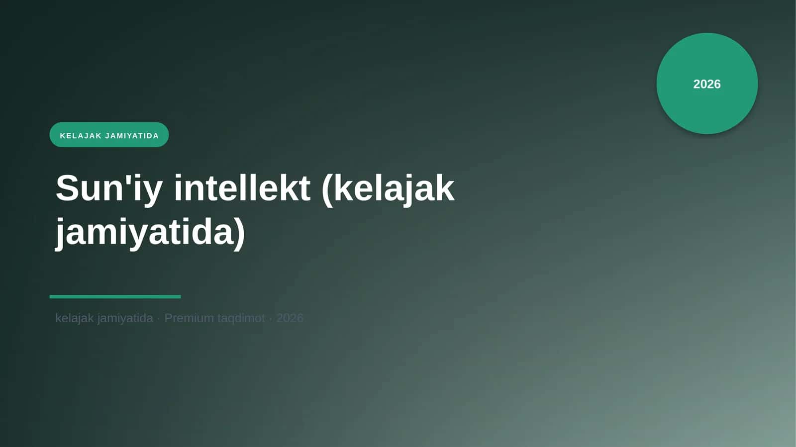 Sun'iy intellekt (kelajak jamiyatida) 1