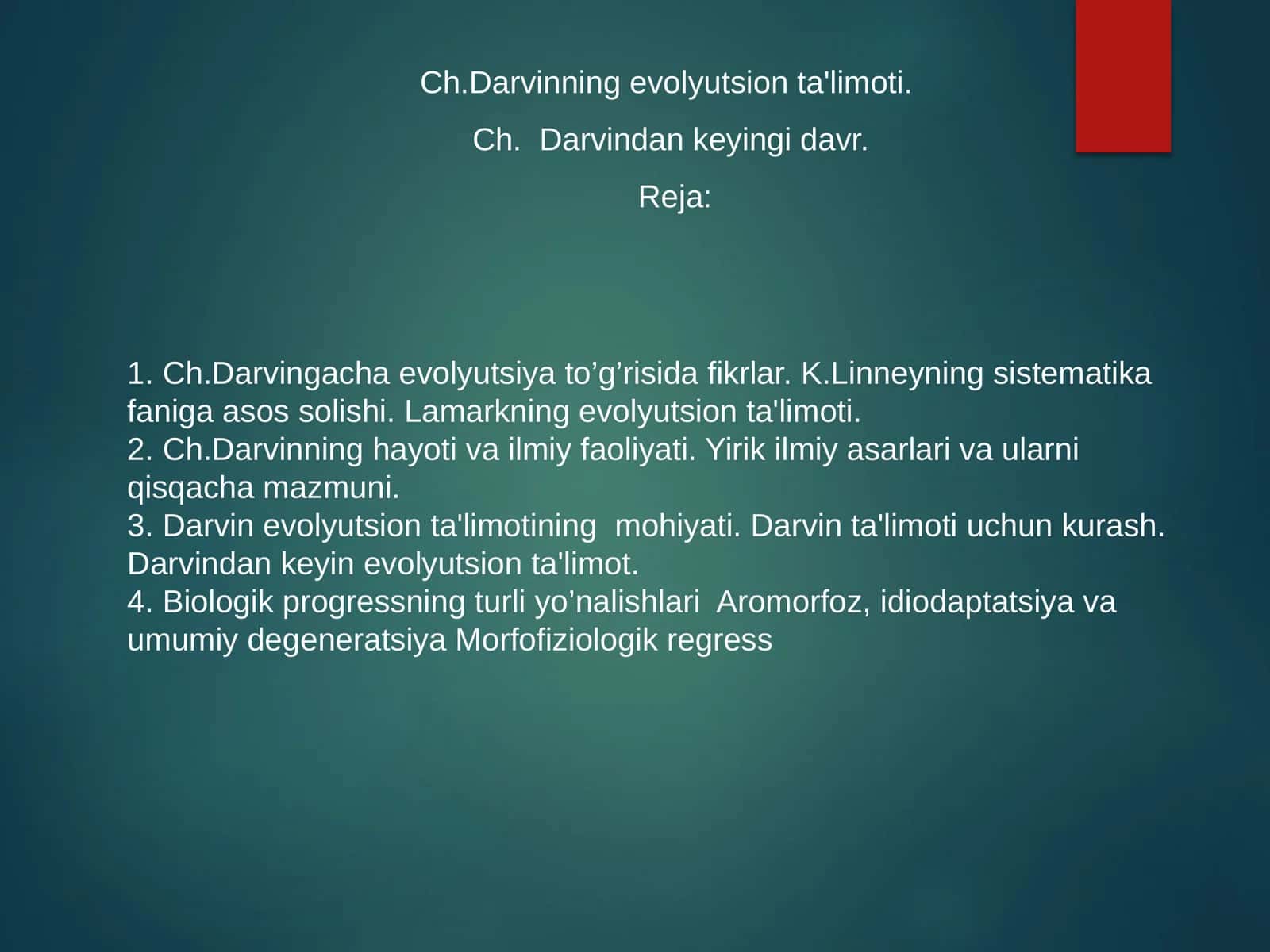Ch.Darvinning evolyutsion ta'limoti 1