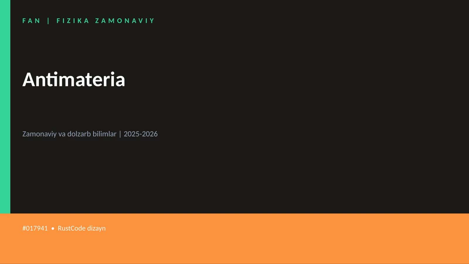FAN | FIZIKA ZAMONAVIY 1