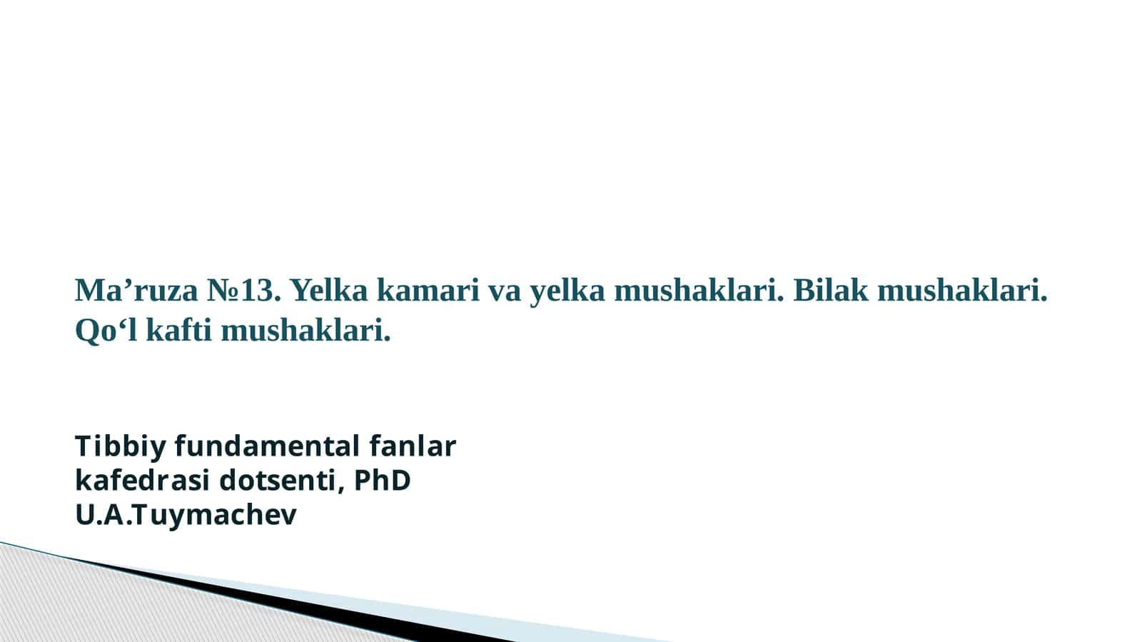Yelkakamari va yelka mushaklari 1