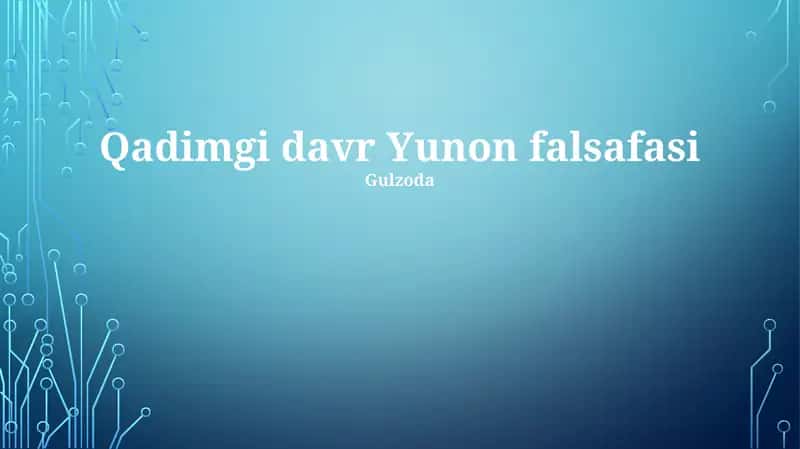 Qadimgi davr Yunon falsafasi 1