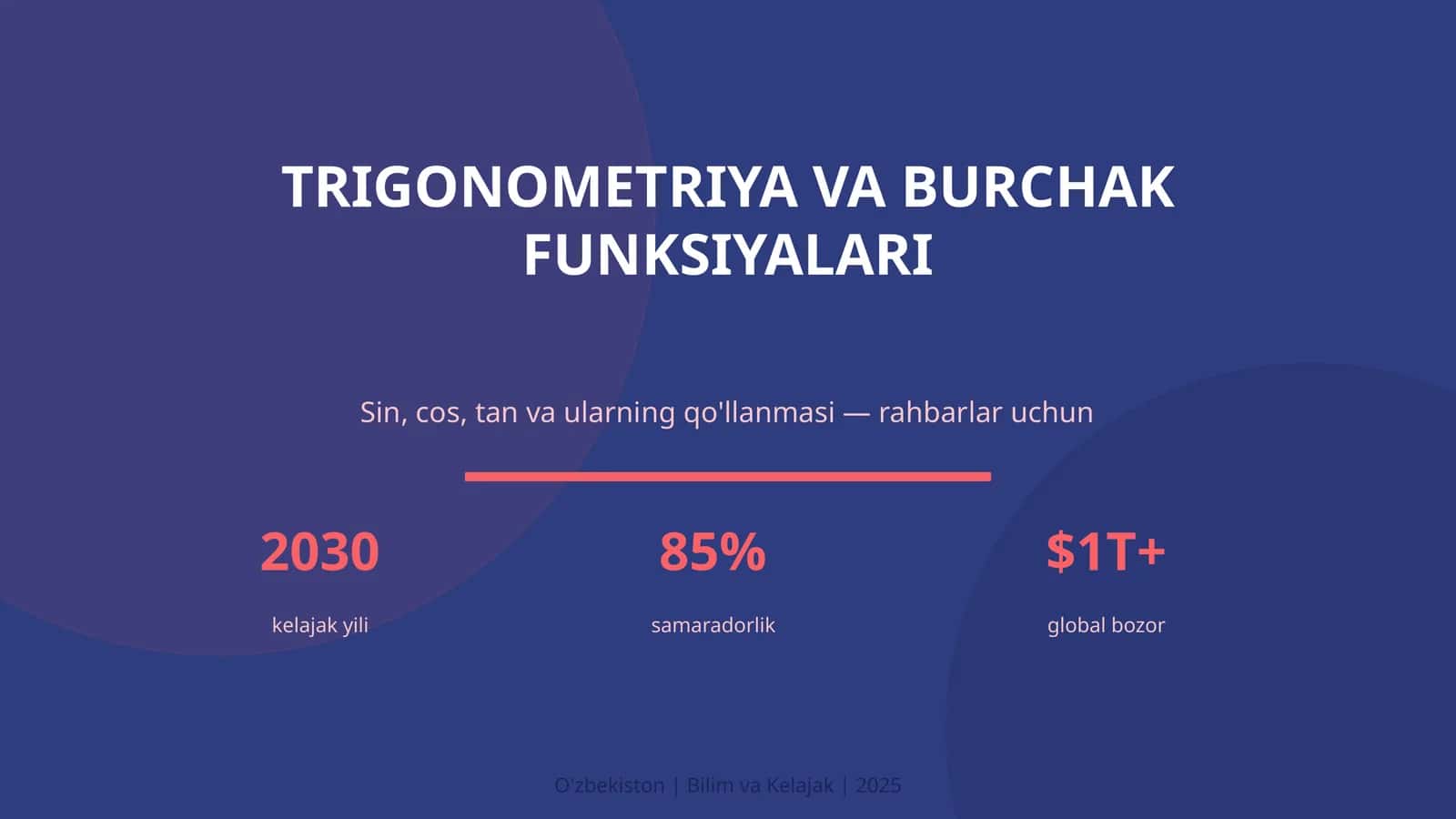 TRIGONOMETRIYA VA BURCHAK FUNKSIYALARI 1